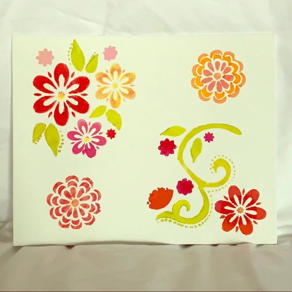 ORIGINAL florals on canvas panel - 8”x10”